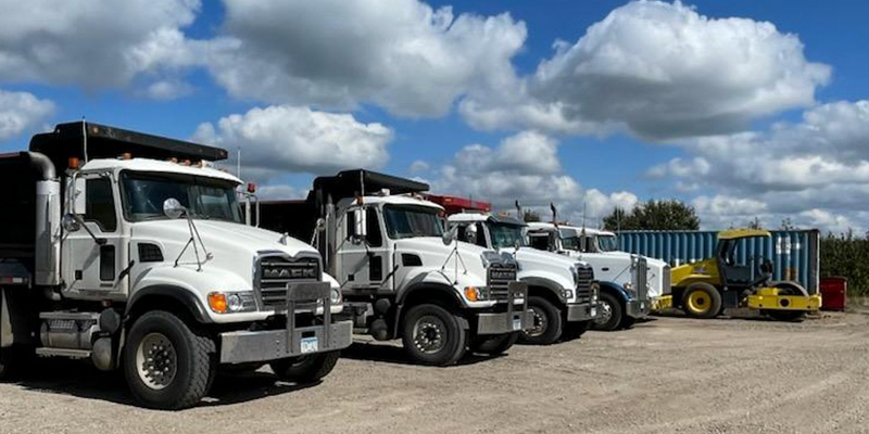 Image of trucks in a row